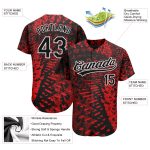 Custom 3D Pattern Baseball Jersey - Authentic Red Black and White Design Custom Red Black-White 3D Pattern Design Authentic - Image 3