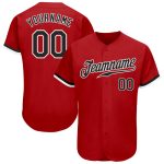 Custom Authentic Baseball Jersey Red Black White Style 5990 Custom Red Black-White Authentic Baseball Jersey Style 5990