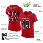 Custom Red Black White Football Jersey - Authentic Mesh Sports Apparel Custom Red Black-White Mesh Authentic Football Jersey - Image 2