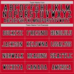 Custom Red Black White Mesh Throwback Football Jersey Authentic Custom Red Black-White Mesh Authentic Throwback Football - Image 3