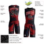 Sublimation Basketball Jersey Custom Red Black White Round Neck Style 4774 Custom Red Black-White Round Neck Sublimation - Image 2