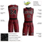 Custom Sublimation Basketball Jersey Red Black White Round Neck Style 5843 Custom Red Black-White Round Neck Sublimation - Image 2