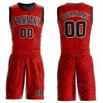 Custom Basketball Jersey Sublimation Red Black White Round Neck Style 7474 Custom Red Black-White Round Neck Sublimation