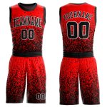 Custom Basketball Jersey Sublimation Round Neck Red Black White Suit Custom Red Black-White Round Neck Sublimation Basketball