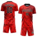 Custom Soccer Uniform Jersey Red Black White Sublimation Style 3498 Custom Red Black-White Sublimation Soccer Uniform Jersey - Image 2