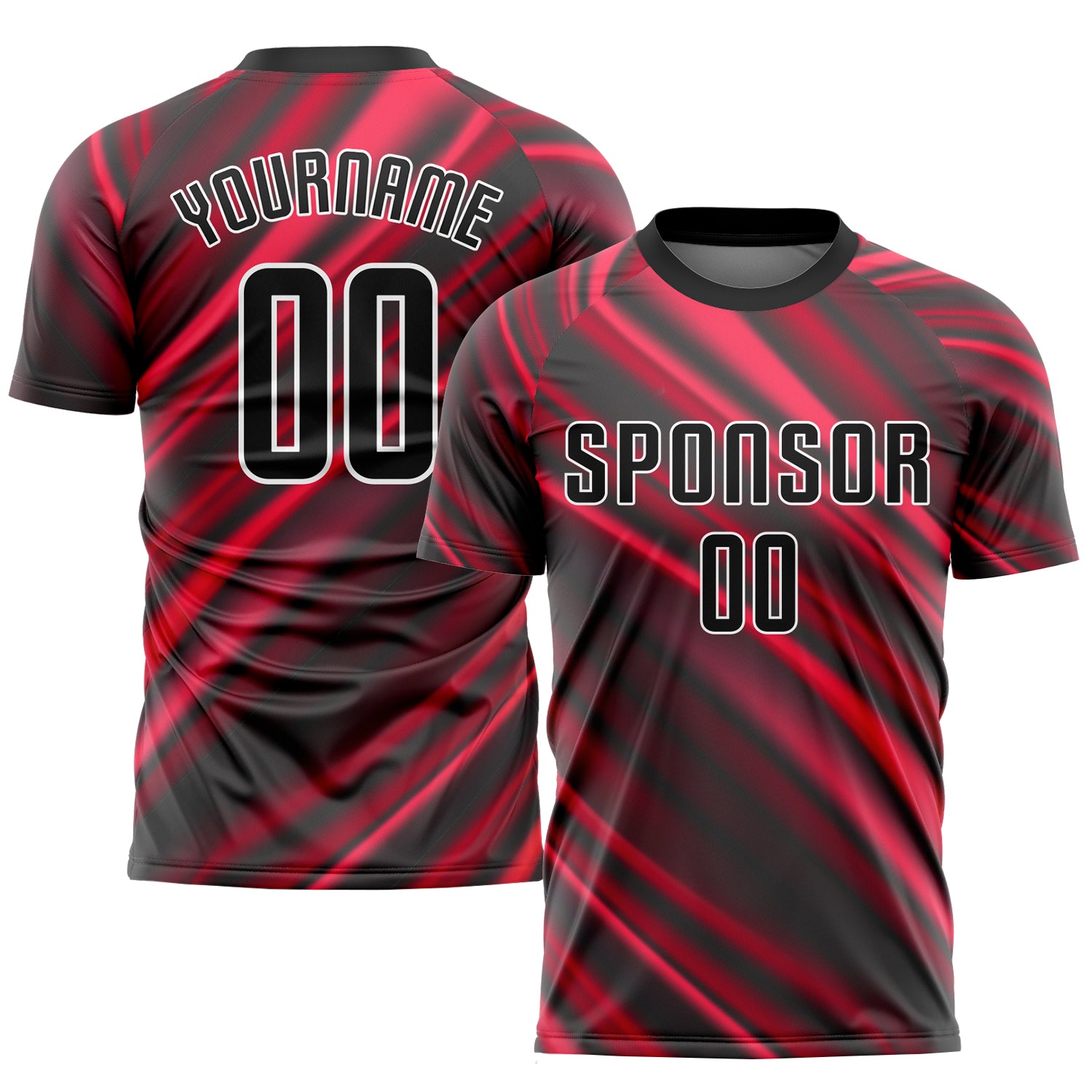 Custom Soccer Uniform Jersey Red Black White Sublimation Style 6033 Custom Red Black-White Sublimation Soccer Uniform Jersey