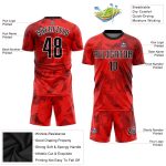 Custom Soccer Jersey Uniform in Red Black White - Sublimation Style 7150 Custom Red Black-White Sublimation Soccer Uniform - Image 3