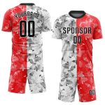 Custom Red Black White Soccer Uniform Jersey Sublimation Style 7618 Custom Red Black-White Sublimation Soccer Uniform Jersey - Image 2
