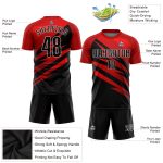 Custom Soccer Uniform Jersey Red Black White Sublimation Style 7741 Custom Red Black-White Sublimation Soccer Uniform Jersey - Image 3
