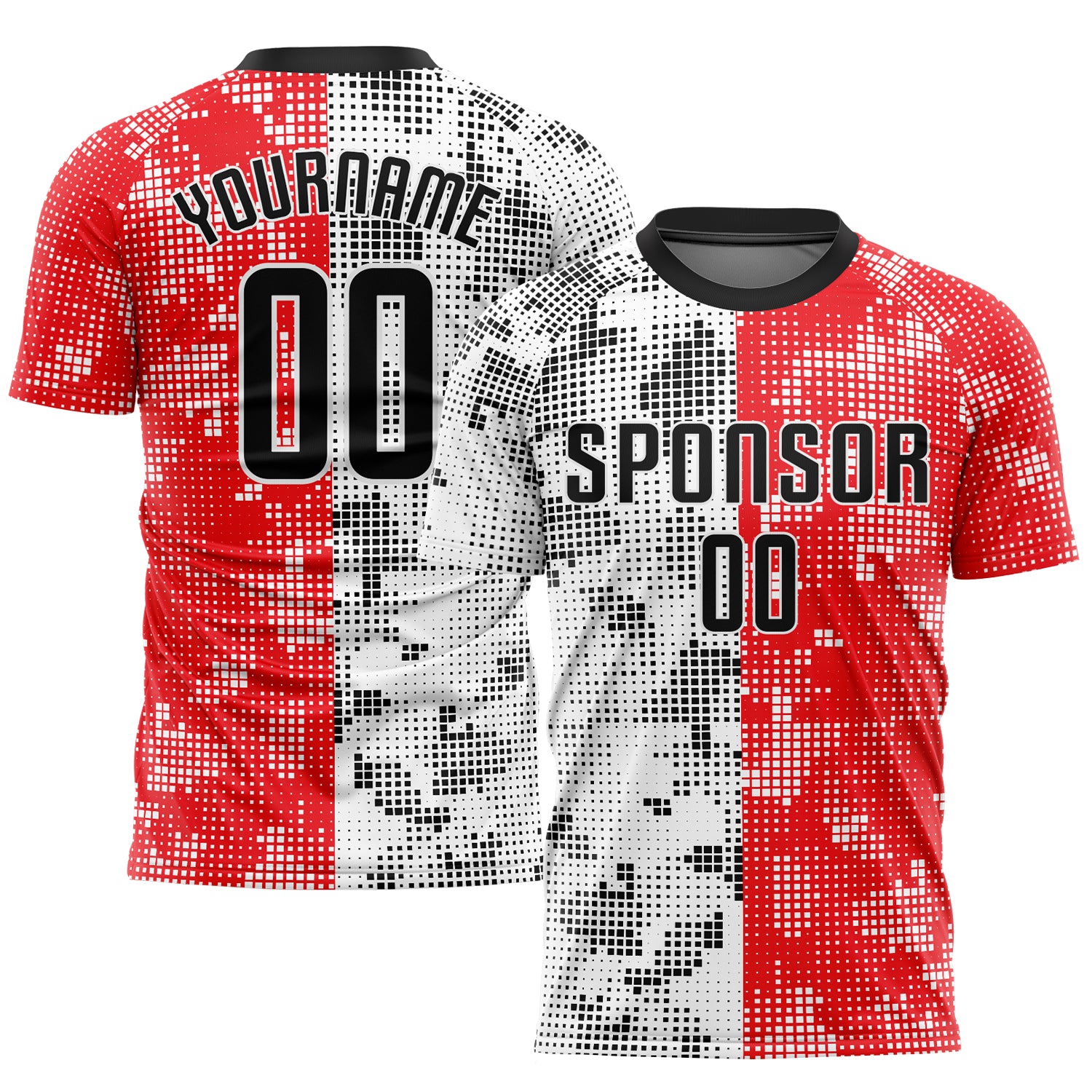 Custom Red Black White Soccer Jersey Sublimation Uniform Style 7797 Custom Red Black-White Sublimation Soccer Uniform Jersey
