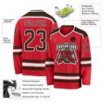 Custom Red Brown-White Hockey Jersey - Personalized Sports Jersey for Fans and Players Custom Red Brown-White Hockey Jersey - Image 3
