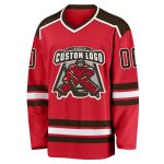 Custom Red Brown-White Hockey Jersey - Personalized Sports Jersey for Fans and Players Custom Red Brown-White Hockey Jersey - Image 2