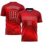 Custom Red White Sublimation Soccer Jersey - Personalized Team Uniform Custom Red Crimson-White Sublimation Soccer Uniform
