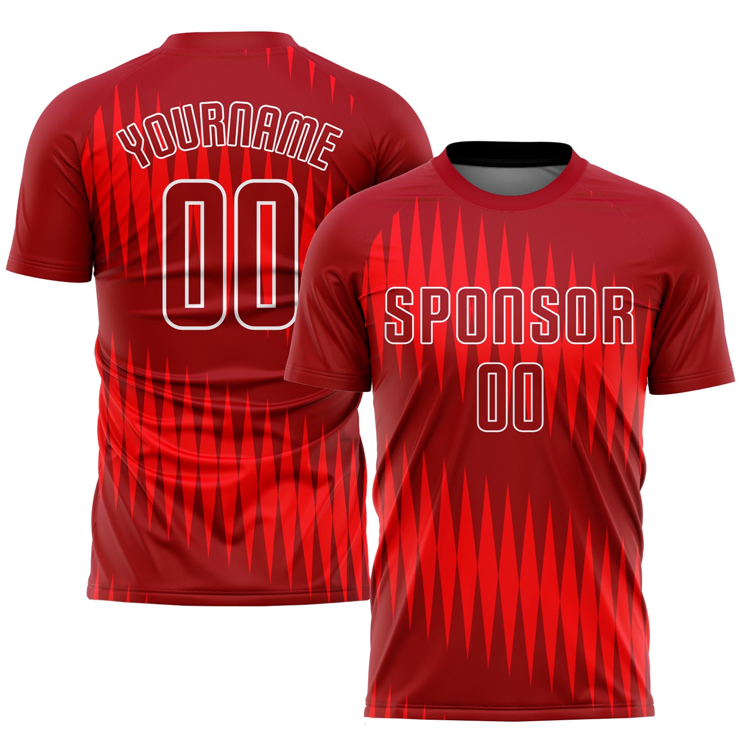 Custom Red White Sublimation Soccer Jersey - Personalized Team Uniform Custom Red Crimson-White Sublimation Soccer Uniform