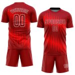 Custom Red White Sublimation Soccer Jersey - Personalized Team Uniform Custom Red Crimson-White Sublimation Soccer Uniform - Image 2