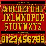 Custom Red Gold Black Flame Basketball Jersey Sublimation Round Neck Suit Custom Red Gold-Black Flame Round Neck Sublimation - Image 4