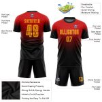 Custom Red Gold Black Soccer Uniform Jersey - Fade Fashion Design Custom Red Gold-Black Sublimation Fade Fashion Soccer Uniform - Image 3