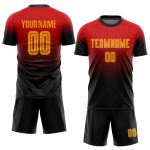Custom Red Gold Black Soccer Uniform Jersey - Fade Fashion Design Custom Red Gold-Black Sublimation Fade Fashion Soccer Uniform - Image 2