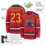 Custom Red Gold Hockey Jersey - Personalized Royal Team Apparel Custom Red Gold-Royal Hockey Jersey - Image 3