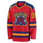 Custom Red Gold Hockey Jersey - Personalized Royal Team Apparel Custom Red Gold-Royal Hockey Jersey - Image 2