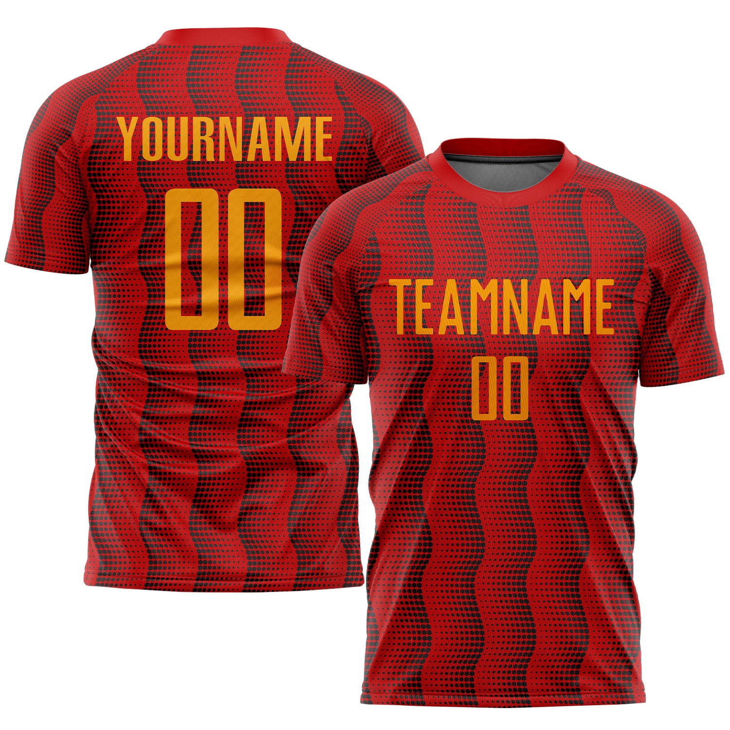 Custom Red Gold Sublimation Soccer Jersey | Personalized Sports Uniform Custom Red Gold Sublimation Soccer Uniform Jersey