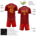 Custom Red Gold Sublimation Soccer Jersey | Personalized Sports Uniform Custom Red Gold Sublimation Soccer Uniform Jersey - Image 3
