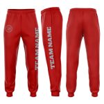 Custom Fleece Jogger Pants in Red and Gray for Comfort and Style Custom Red Gray Fleece Jogger Sweatpants