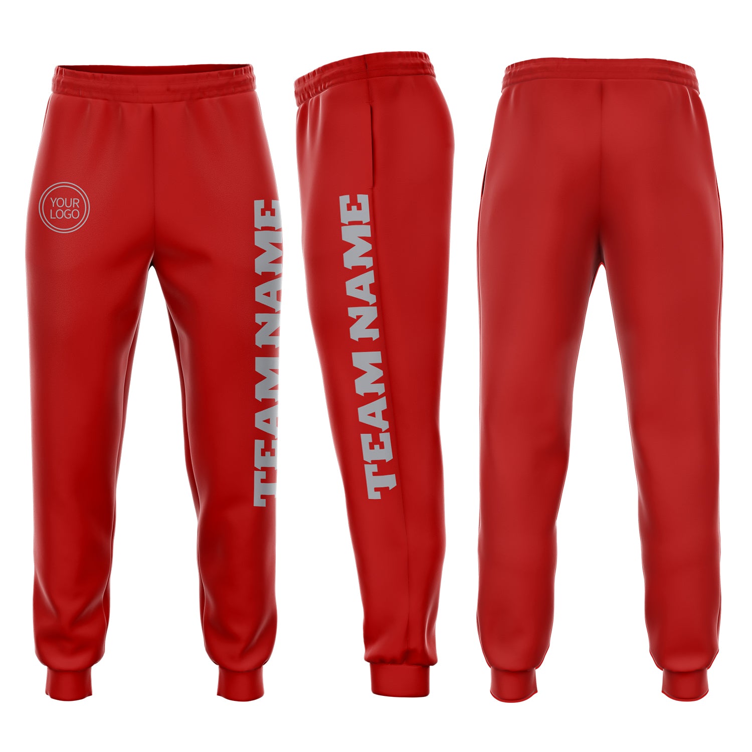Custom Fleece Jogger Pants in Red and Gray for Comfort and Style Custom Red Gray Fleece Jogger Sweatpants