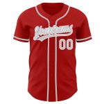 Custom Red Gray White Baseball Jersey - Authentic Team Apparel, Personalized Unique Design Custom Red Gray-White Authentic - Image 2