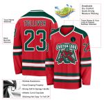 Customizable Red Green White Hockey Jersey for Men and Women Custom Red Green-White Hockey Jersey - Image 3
