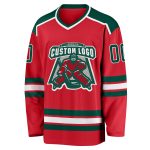 Customizable Red Green White Hockey Jersey for Men and Women Custom Red Green-White Hockey Jersey - Image 2