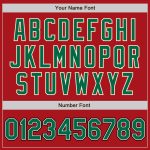 Custom Red Kelly Green Cream Black Varsity Letterman Bomber Jacket Full-Snap Custom Red Kelly Green Cream-Black Bomber Full-Snap - Image 5