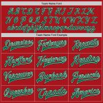 Custom Red Kelly Green Cream Black Varsity Letterman Bomber Jacket Full-Snap Custom Red Kelly Green Cream-Black Bomber Full-Snap - Image 4