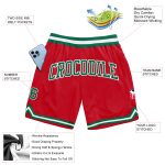 Custom Red Kelly Green White Basketball Shorts Authentic Throwback Style Custom Red Kelly Green-White Authentic Throwback - Image 2