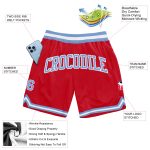 Custom Red Light Blue White Basketball Shorts Authentic Throwback Style Custom Red Light Blue-White Authentic Throwback Basketball - Image 2
