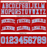 Custom Red Light Blue White Basketball Shorts Authentic Throwback Style Custom Red Light Blue-White Authentic Throwback Basketball - Image 3