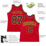Custom Red Navy Gold Basketball Jersey | Authentic Throwback Design Custom Red Navy-Gold Authentic Throwback Basketball Jersey - Image 2