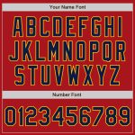 Custom Red Navy Gold Two Tone Bomber Jacket Full-Snap Varsity Letterman Custom Red Navy-Gold Bomber Full-Snap Varsity Letterman - Image 5