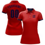 Custom Red Navy Golf Polo Shirt for Performance and Comfort Custom Red Navy Performance Golf Polo Shirt - Image 2