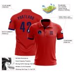 Custom Red Navy Golf Polo Shirt for Performance and Comfort Custom Red Navy Performance Golf Polo Shirt - Image 3