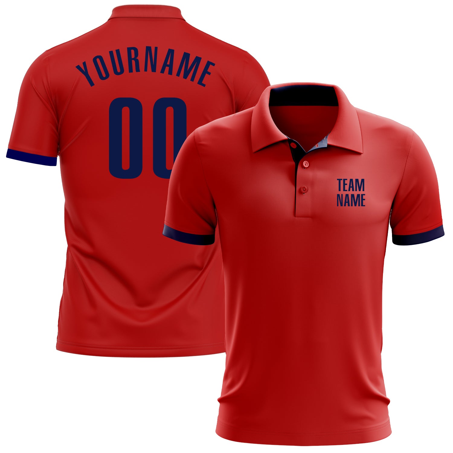 Custom Red Navy Golf Polo Shirt for Performance and Comfort Custom Red Navy Performance Golf Polo Shirt