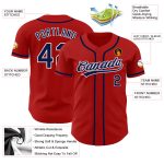 Custom Red Navy White Baseball Jersey - Authentic Style 9041 for Men Custom Red Navy-White Authentic Baseball Jersey Style - Image 3
