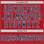 Custom Authentic Throwback Basketball Jersey - Red Navy White Design Custom Red Navy-White Authentic Throwback Basketball - Image 3