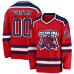 Custom Hockey Jersey Red Navy White | Personalized Team Sports Apparel Custom Red Navy-White Hockey Jersey