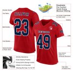 Custom Authentic Football Jersey - Red Navy-White Mesh Design for Fans Custom Red Navy-White Mesh Authentic Football Jersey - Image 2