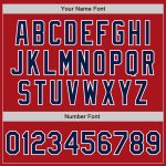 Custom Softball Jersey Unisex Red Navy and White Two-Button Design Custom Red Navy-White Two-Button Unisex Softball Jersey - Image 5