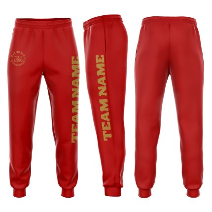 Custom Red Old Gold Fleece Joggers for Men and Women - Comfortable Sweatpants Custom Red Old Gold Fleece Jogger Sweatpants