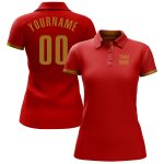 Custom Red Old Gold Performance Golf Polo Shirt for Men - High Quality, Breathable Fabric, Perfect for Golfing Custom Red - Image 2