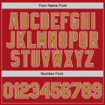 Custom Red Gold White Authentic Fade Baseball Jersey - Fashion Style Custom Red Old Gold-White Authentic Fade Fashion Baseball - Image 3