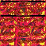 Custom Varsity Bomber Jacket 3D Pattern Red Orange Black Full-Snap Letterman Design Custom Red Orange Gold-Black 3D Pattern - Image 4